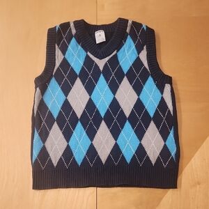 Carters- Boys Argyle Sweater LVest - Blue and Gray. Size 4